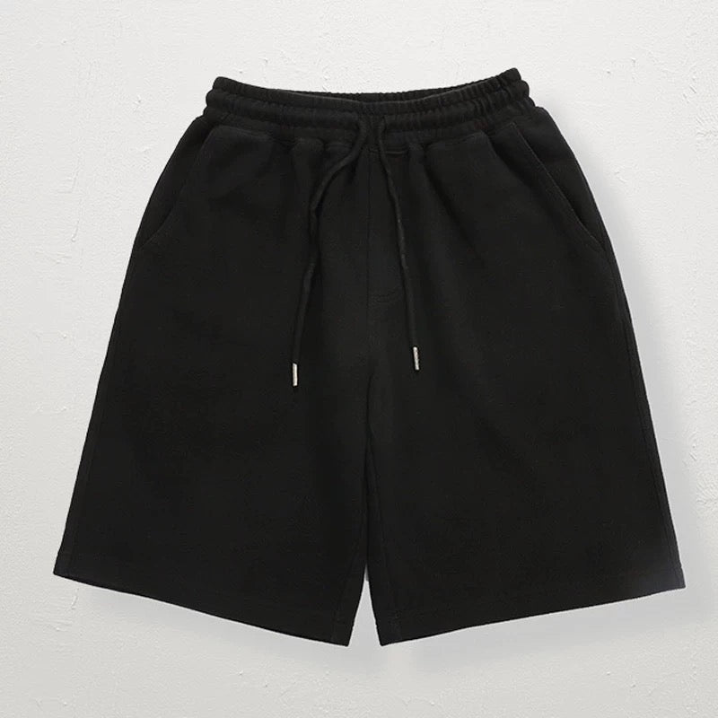 Relaxed Simplicity: Black Knit Shorts